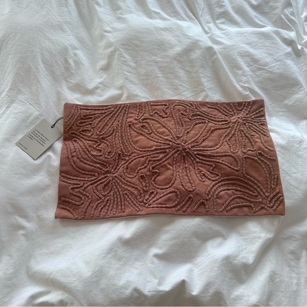 West Elm Natural Cotton Fabric Pillow Cover - Picture 1 of 4